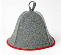Chapeau de sauna en feutre de laine avec bordure colorée, bonnet de bain de sauna tendance, accessoire essentiel pour la salle de sauna