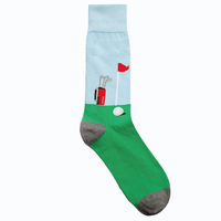 Chaussettes de golf vertes de conception personnalisée d'usine OEM Chaussettes amusantes de tournoi de golf personnalisées Chaussettes de cadeau de sport de club de golf IVA-C-G-126