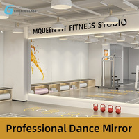 Grand miroir mural creux sur pied en verre rétroéclairé pour salle de sport, club, salle de danse, salle de bain, extérieur, supermarché, usage professionnel, poli, yoga