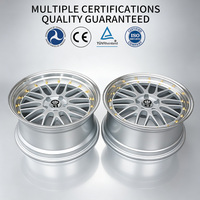 Nouvelles jantes en alliage de 18 pouces PCD 5x113 / 112 / 114.3mm ET 20mm CB73.1mm Noir brillant Argent Design maillé universel Convient pour Toyota