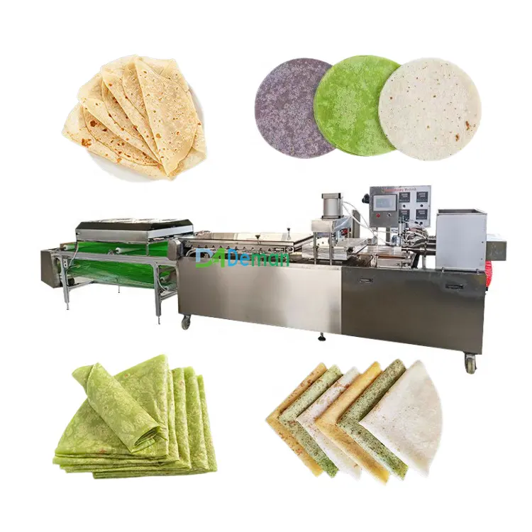 Mesin Pembuat Roti Otomatis Lavash Tortilla Roto Jalur Produksi Roti Datar Chapati Taco Chipotle Tacos Mesin Press Baking