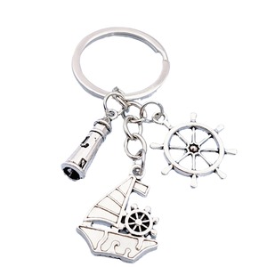 Portachiavi a Tema Nautico, Ciondolo in Metallo con Ancora, Timone, Barca a Vela e <span class=keywords><strong>Faro</strong></span> per Borsa, Regalo - Product Image 4