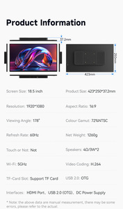 Moniteur portable sans fil 1080P 18,5 pouces avec connexion <span class=keywords><strong>WIFI</strong></span> 5 GHz autonome et projection sans fil - Product Image 6