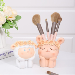 Ruijie Cartoon Animal Succulent Pots <b>Cute</b> Round PP Storage Decor For Desk Office - Product Image 4