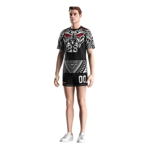Vente en gros de maillots de rugby pour hommes, vêtements d'équipe de musculation, série de maillots de rugby bleus, vente en gros de shorts de rugby - Product Image 5
