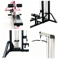 Station de musculation robuste à charges réglables pour exercices de tirage vertical, de tirage horizontal et de musculation des lombaires assis