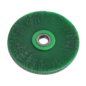 Brosse rotative industrielle en acier pour élimination de la rouille, avec roue recouverte de caoutchouc, pour usage sur banc de travail - Product Image 6