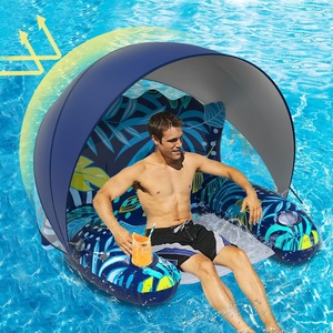 Lit flottant double gonflable en PVC pour adultes <span class=keywords><strong>avec</strong></span> porte-gobelet, transat de <span class=keywords><strong>piscine</strong></span> extérieur, modèle PSSHC Chine - Product Image 5