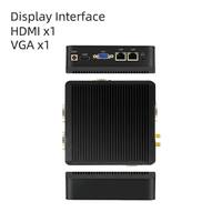 Computadora Industrial sin Ventilador con CPU N5095 de 12V, Linux/Windows, 8G/16G de RAM, 128G/256G SSD, Doble Gigabit, 4*COM RS232