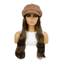 Bonnet Perruque Femme Intégré avec Bonnet en Cheveux Fins Transparent, Noué à la Main, Résistant à la Chaleur, Densité 150%, Filet en Maille Rose, Fabrication en Usine
