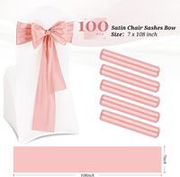 Nœuds de chaise rouges en satin avec attaches pour dossier, fournitures pour la décoration de chaises de fête, de cérémonie et de banquet