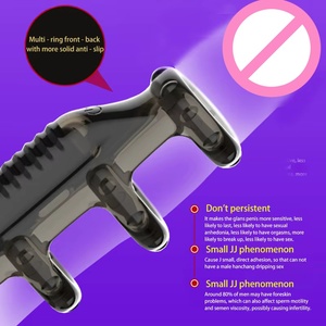 Anillo Vibrador Antideslizante 100% Impermeable con Bloqueo de Esperma, 100g, para Uso Masculino, Producto para <span class=keywords><strong>Adultos</strong></span> - Product Image 3