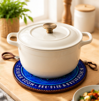 Sous-plat en céramique style Zen personnalisé, motif lotus suspendu à la corde, écologique, antidérapant, résistant à la chaleur, pour cuisine et maison