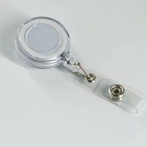 Wholesale Round Colors Retractable Badge Holder Pull Reel Badge Pink Purple Transparent