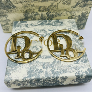 Designer Brand's New Exaggerated High-end Minimalist Fashion Letter Large Stainless Steel <strong>Hoop</strong> <strong>Earrings</strong> <strong>for</strong> <strong>Women</strong> - Product Image 2