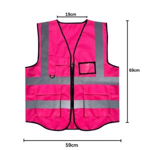 Gilet de sécurité personnalisé en polyester pour géomètre, cycliste, ou coureur, noir, réfléchissant, avec logo imprimé, pour impression par machine - Product Image 4