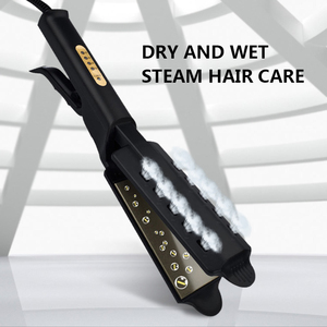 Salon Portable professionnel fer plat électrique ionique titane flottant céramique <span class=keywords><strong>vapeur</strong></span> lisseur pour usage domestique LED - Product Image 5
