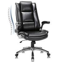 Fauteuil de bureau ergonomique inclinable avec appui-tête, support lombaire, accoudoirs réglables, dossier haut, durable, moderne, pivotant pour réunions