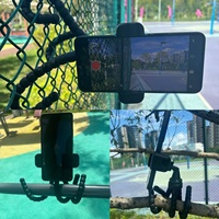 Support de téléphone magnétique anti-tremblement, hauteur réglable, pour caméra d'action, diffusion en direct en voiture, trépied portable pliable en silicone pour lit