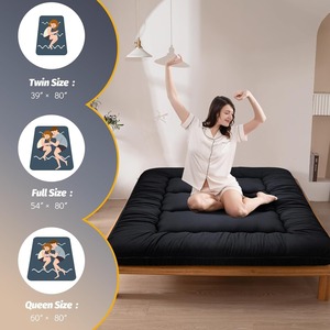 Materasso Futon Ultra Spesso Trapuntato in Memory Foam con Imbottitura in Schiuma Sminuzzata Divano Letto per Adulti - Product Image 4