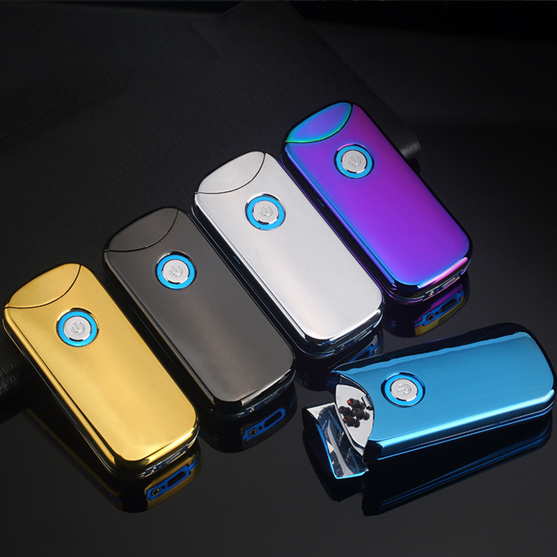Настраиваемая перезаряжаемая USB-зажигалка, новая Сенсорная Электронная сигарета с небольшой зарядной лампой, электрическая зажигалка