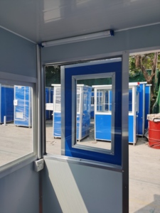 Caseta de Seguridad Prefabricada, Caseta de Vigilancia de Acero para Exteriores con Puerta y Ventana con Cerradura - Product Image 5