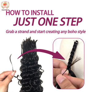 <span class=keywords><strong>ผม</strong></span>มนุษย์แบบม้วนเป็นลอนสำเร็จรูปสำหรับถักเปียสไตล์โบฮีเมียน <span class=keywords><strong>ผม</strong></span>มนุษย์แบบม้วนเป็นลอนสำหรับถักเปีย น้ำหนัก 100 กรัม แบบ Double Drawn ความยาว 16 นิ้ว - Product Image 4