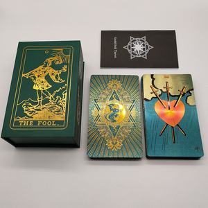 Jeu de tarot en feuille d'or en gros, haute qualité, écologique, durable, portable, jeu de société, cartes <span class=keywords><strong>Oracle</strong></span> personnalisées en plastique, magnétiques - Product Image 3