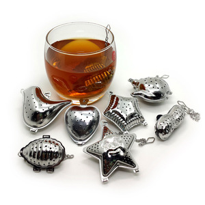 Thép không gỉ hình động vật trà bóng Infuser chim khỉ sao với chuỗi và khay nhỏ giọt bộ lọc - Product Image 2