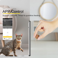 Distributeur de nourriture intelligent pour animaux de compagnie 6L WiFi Bluetooth avec caméra HD, contrôle par application, étanche, double alimentation, bol arrondi pour chiens et chats