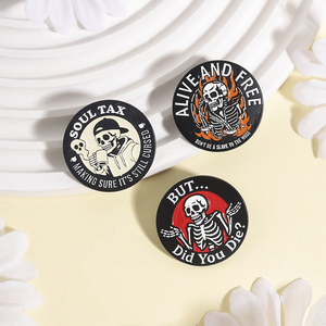 Pin de esmalte gótico Punk 0 Soul Tax, 0 <span class=keywords><strong>Alive</strong></span> & Free, Don't <span class=keywords><strong>Be</strong></span> A Slave to The Wage, que garantiza que se mantenga la conciencia, insignia/broche - Product Image 3