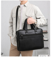 Nouvelle sacoche pour ordinateur portable homme 15,6 pouces, sacoche d'affaires en PU et sac de voyage grande capacité
