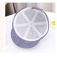 Gorro Unisex con Bordado de Rayas Rosas para Niños de 1 a 3 Años, Uso Diario, Primavera/Verano, Algodón, 48-50 cm de Circunferencia de Cabeza, Etiqueta de Estrella