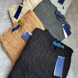 Maglione Invernale da Uomo <span class=keywords><strong>in</strong></span> Lana Grossa <span class=keywords><strong>di</strong></span> Alta Qualità con Stampa a Scarico, Collo a V, Maniche Lunghe, Lavorato a Maglia, Senza Stiratura, <span class=keywords><strong>in</strong></span> <span class=keywords><strong>Filo</strong></span> <span class=keywords><strong>di</strong></span> <span class=keywords><strong>Cotone</strong></span> - Product Image 4