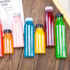 Bán buôn BPA Free 500ml Rỗng rõ ràng Pet uống nước giải khát nước trái cây nhựa chai tròn với nắp