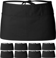 Celemek pinggang tukang kayu tahan air, celemek pinggang Barista dapat dicuci dengan banyak saku untuk pelayan restoran