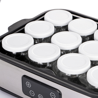 Yaourtière électrique domestique en acier inoxydable à 12 pots avec bocaux en verre, idéale pour dortoir ou bureau