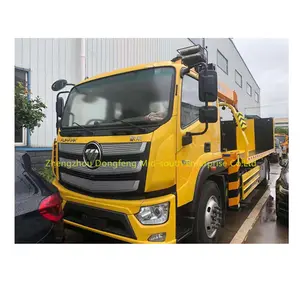 FOTON Flachbett-LKW-Kran 4 Ausleger Kran Abschlepp wagen Marke 5 Tonnen 3 Abschnitte Teleskop ausleger 5 Tonnen Nennlast 18000