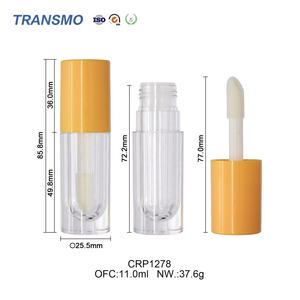 Emballage de gloss à lèvres recyclable 8 ml, tube de gloss à lèvres vide avec un grand applicateur, tubes de gloss à lèvres ronds épais roses avec un grand pinceau - Product Image 5