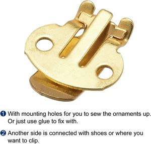 Uxcell – pinces à chaussures vierges en fer, Mm X Mm, pour bricolage, artisanat, décoration, ton doré, pièces - Product Image 5