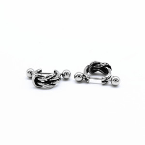 Pendientes con nudo y diseño geométrico de acero de titanio para hombres y mujeres de Yunnique - Product Image 5