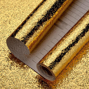 Groothandel Moderne PVC Aluminiumfolie Behang Vochtbestendig Waterdicht Goud Zilver Decoratief Behang voor Keuken Antistatisch - Product Image 1