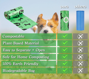 Bolsas para excremento de perro personalizadas, ecológicas, biodegradables, de almidón de maíz, compostables, para excremento de gato, biodegradables y limpias - Product Image 4