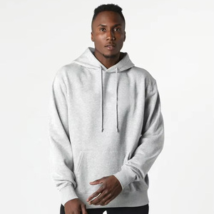 Sweat à capuche thermique personnalisé de haute qualité pour l'hiver, uni, écologique, avec poche, OEM, gris cendré pour homme, 100% coton, coupe classique - Product Image 6