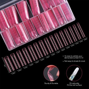 BQAN, <span class=keywords><strong>uñas</strong></span> de doble forma de alta calidad, herramientas de extensión de pegamento Flexible Extra fino, puntas de <span class=keywords><strong>uñas</strong></span> de Gel Rosa acrílico, cubierta completa esculpida - Product Image 3