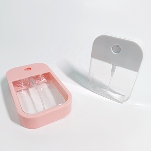 Màu hồng 35ml 45ml 50ml túi vuông nước rửa tay Keychain phun chai bơm lại phẳng thẻ tín dụng nước hoa phun chai nhựa - Product Image 5