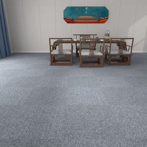 Tapis de salon bleu à poils bas, accessoire Commercial en Pp, avec boucle robinetterie pour bureau et maison - Product Image 4