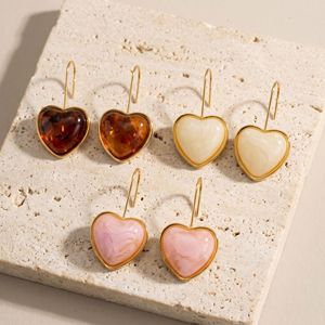 Wholesale Multi Color <b>Heart</b> Stud Earrings 304 Stainless Steel Korean <b>Sweet</b> Minimal Dainty All-match 14k Gold Plated Earrings - Product Image 4