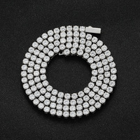 Collier tendance hip-hop pour homme SC036, chaîne tennis en acier inoxydable 18 carats, 4 mm, avec fermoir et motif géométrique en zircon