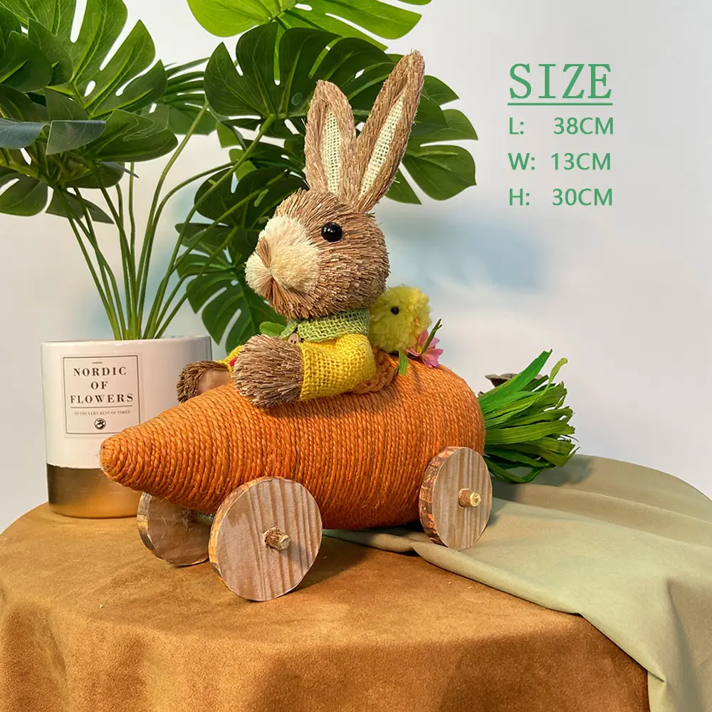 Factory wholesale Low MOQ Good Price Festival Decoration sisal easter decor bunny gift